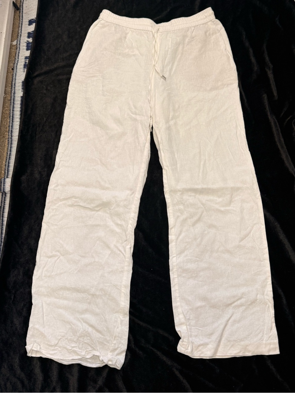Zara white Elastic Waist Pull-On Pants